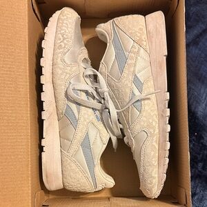 Reebok Cream and Gray Athletic Shoes